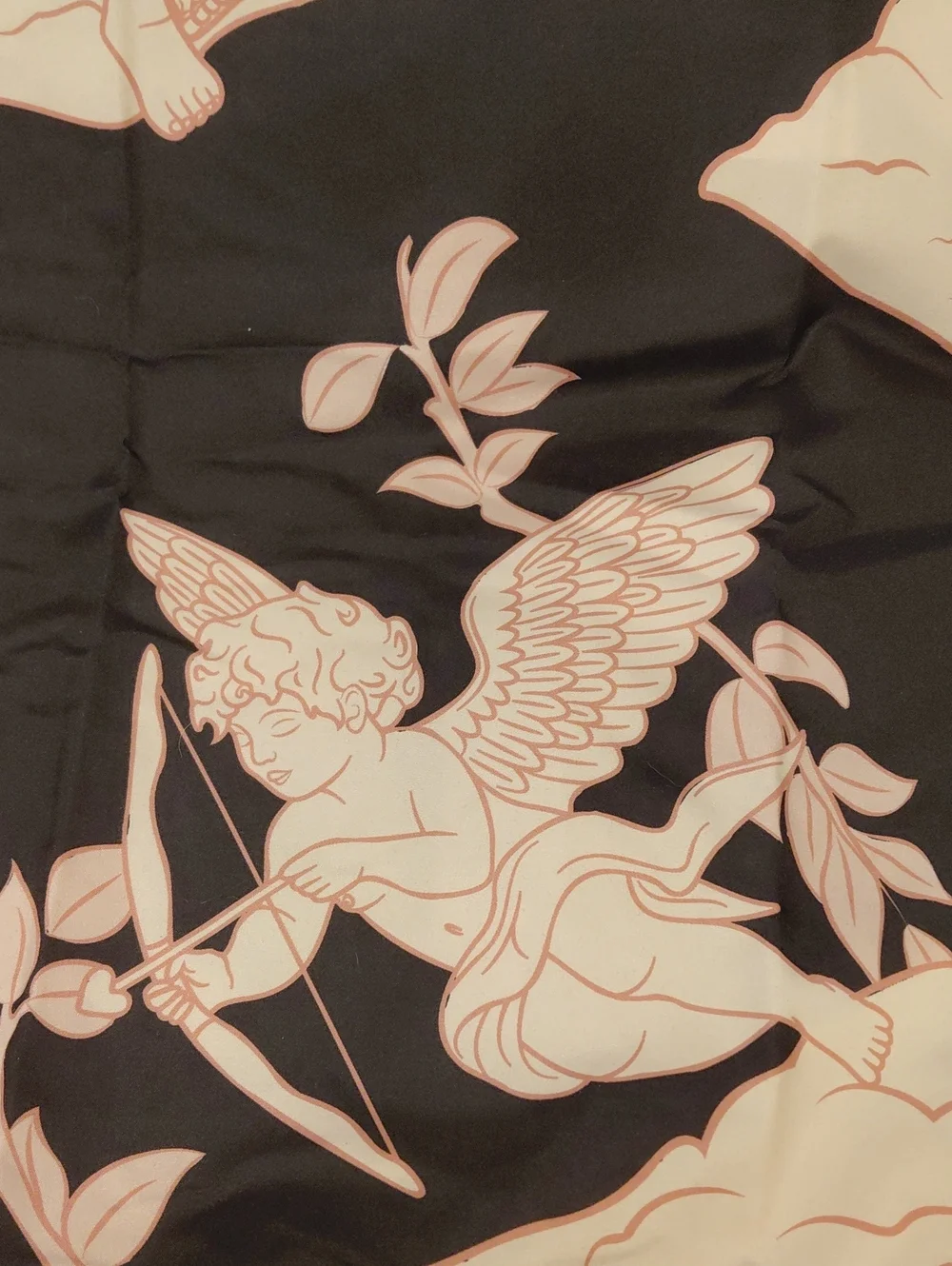 DOLLSKILL Dolls Home Full/Queen Cherub Print Black and Pink Bedding/print Bag